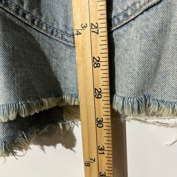 NWT Abercrombie&Fitch Denim Distressed‎ Shorts Denim Overalls Blue Wash Womans S - Picture 6 of 7
